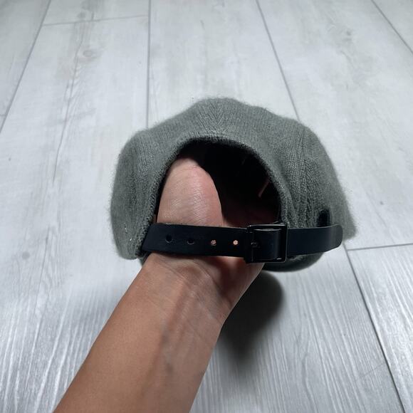 Rag & Bone Cashmere Baseball Cap Womens Riley Adjustable Gray Buckle Hat - Picture 5 of 7